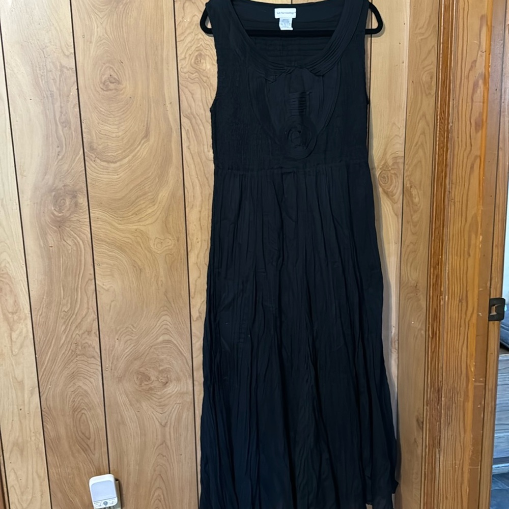 Soft Surroundings black Gauze double layer dress black PXL FIT 5’3” and above!